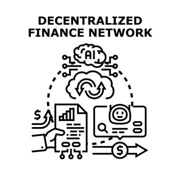 Decentralized finance network technology using ai Stock Illustration