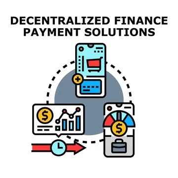 Decentralized finance payment solutions concept illustrating digital transa.. Stock Illustration