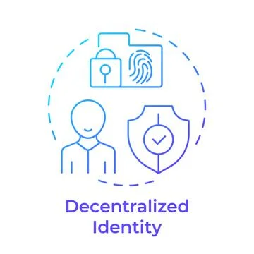 Decentralized identity blue gradient concept icon Stockillustratie
