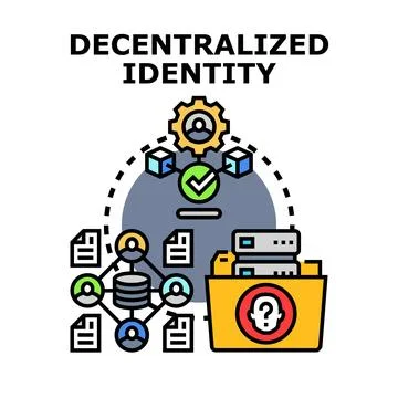 Decentralized identity concept representing secure digital authentication s.. Stock Illustration