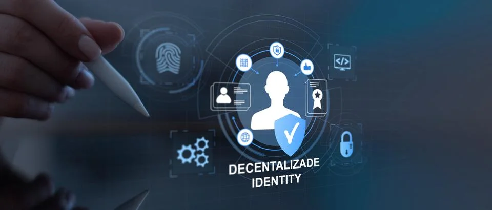 Decentralized identity framework enabling secure user access and data protect Foto stock