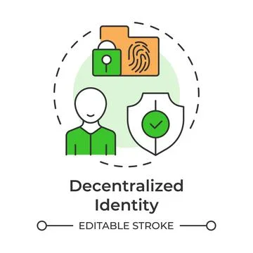 Decentralized identity multi color concept icon Stockillustratie