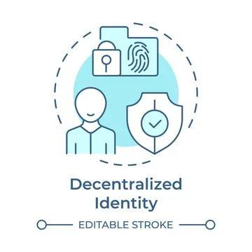 Decentralized identity soft blue concept icon Stockillustratie
