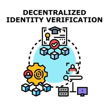 Decentralized identity verification and digital certification concept Stock Illustration