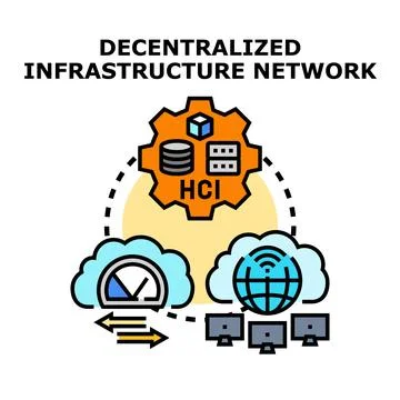 Decentralized infrastructure network technology connecting global data clou.. Stock Illustration