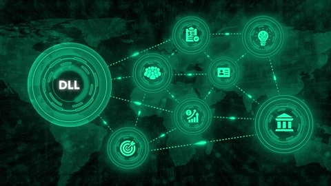 Decentralized ledger technology concept on digital background Stock Footage 327762065
