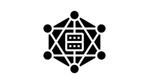 Decentralized network application glyph icon animation Stock Footage 326145519