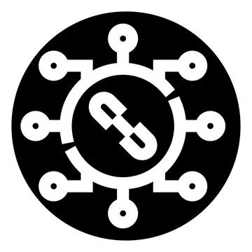 Decentralized network blockchain technology connecting digital links Stock Illustration