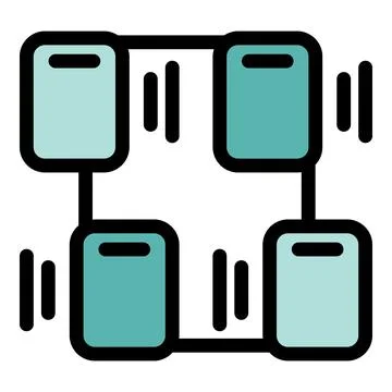 Decentralized network connecting devices sharing data securely Stock Illustration