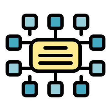 Decentralized network connecting multiple devices with blockchain technology Stock Illustration