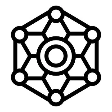 Decentralized network connecting nodes in a secure system Illustrazione stock