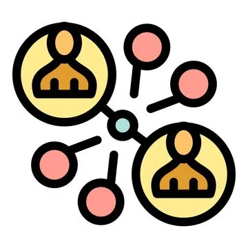 Decentralized network connecting people, building a collaborative community Stock Illustration