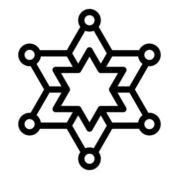 Decentralized network connecting using star of david symbol 스톡 일러스트