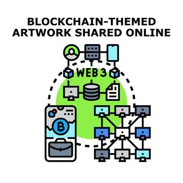 Decentralized network connecting web 3 users and digital finance Stock Illustration