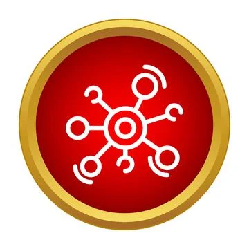 Decentralized network connection hub flat icon button 스톡 일러스트