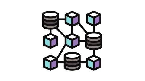 Decentralized network cryptocurrency mining color icon animation Stock Footage 326109555