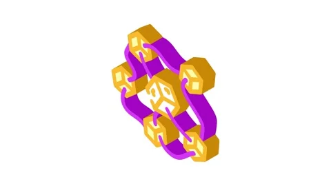 Decentralized network cryptocurrency mining isometric icon animation Stock Footage 327282401