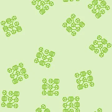 Decentralized network cryptocurrency mining line seamless pattern Stock Illustration