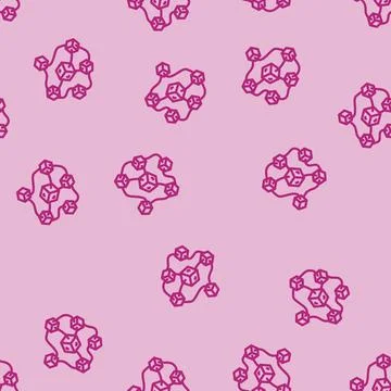 Decentralized network cryptocurrency mining line vector seamless pattern Stock Illustration