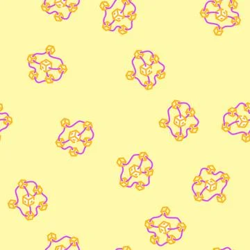 Decentralized network cryptocurrency mining vector seamless pattern Illustrazione stock