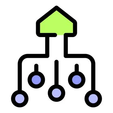 Decentralized network expanding with multiple nodes connecting to central hub Stock Illustration