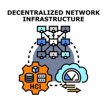 Decentralized network infrastructure for distributed data processing Illustrazione stock
