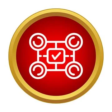 Decentralized network processing and verification system icon Stock Illustration
