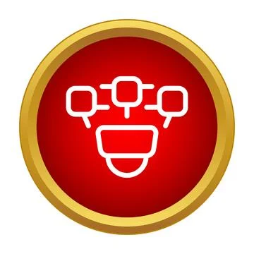 Decentralized network processing security camera system icon Illustrazione stock