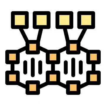 Decentralized network representing distributed ledger technology Stockillustratie