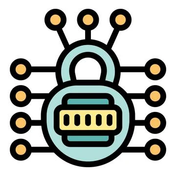 Decentralized network security system with password protection Stock Illustration