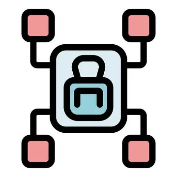 Decentralized network security system protecting data with blockchain techn.. Illustrazione stock