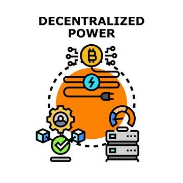 Decentralized power concept illustrating network distribution technology Ilustração Stock