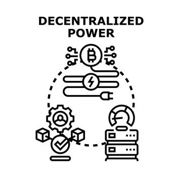 Decentralized power concept illustrating network distribution technology Stock Illustration