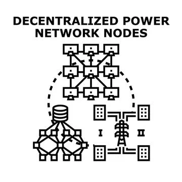 Decentralized power network nodes concept vector Stock Illustration