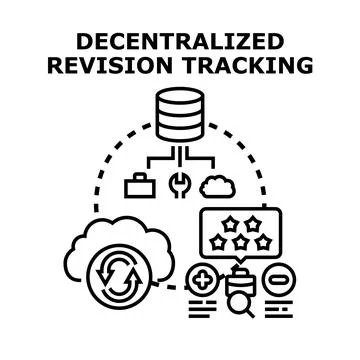 Decentralized revision tracking system concept vector illustration Stock Illustration