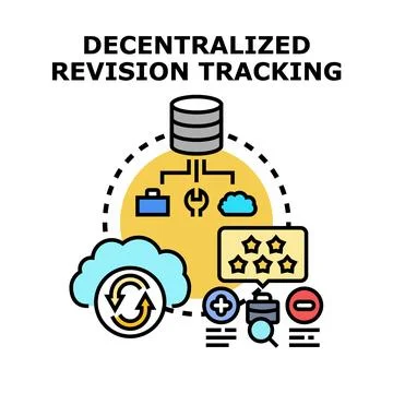 Decentralized revision tracking system concept vector illustration Stock Illustration