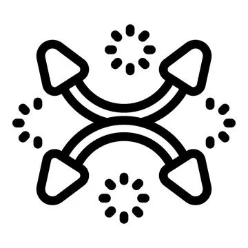 Decentralized system connection with distributed nodes icon Stock Illustration