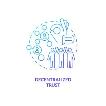 Decentralized trust blue gradient concept icon Stock Illustration