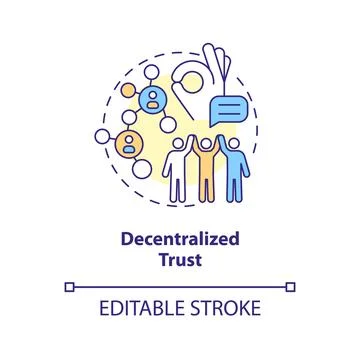 Decentralized trust concept icon Stock Illustration