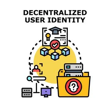 Decentralized user identity management system concept 스톡 일러스트