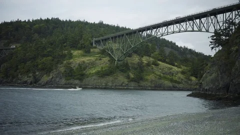 Deception Pass Bridge Washington State Stock Footage 73527151