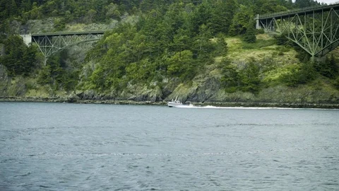 Deception Pass Bridge Washington State Stock Footage 73527489
