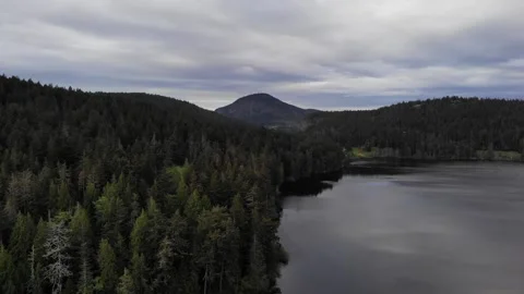 Deception Pass, Washington - Bridge and Bay Aerial Shots Stock Footage 131130707