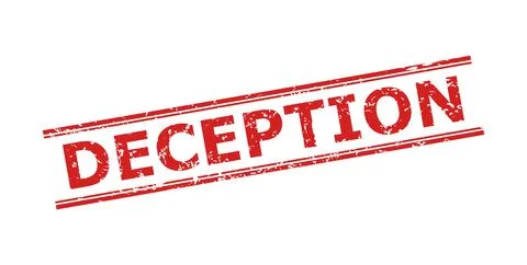 DECEPTION Watermark with Rubber Texture and Double Parallel Lines Illustrazione stock