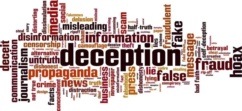 Deception word cloud Stock Illustration