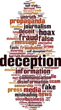 Deception word cloud Stock Illustration