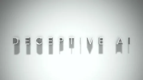 Deceptive ai 3D title animation white text on a white background Stock Footage 298897774