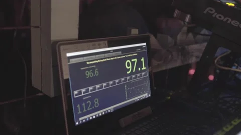 Decibel Meter in use at a gig or concert Stock-Footage 138022042