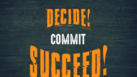 Decide commit succeed Motivation quote animated video Stock Footage 220382663