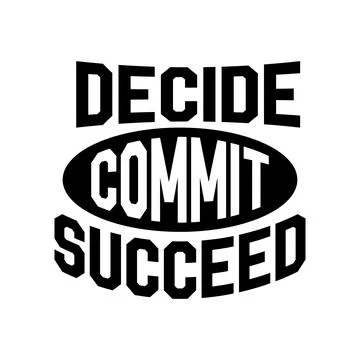 Decide commit succeed. stylish typography design. Stock Illustration